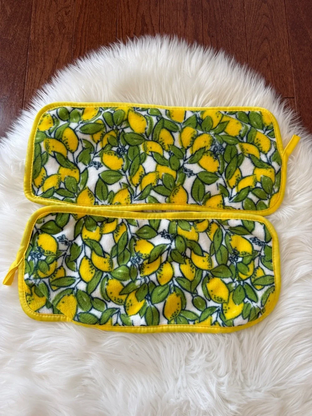 FRESH-FACE  reusable microfiber skincare & spa set vibrant lemon print NWT